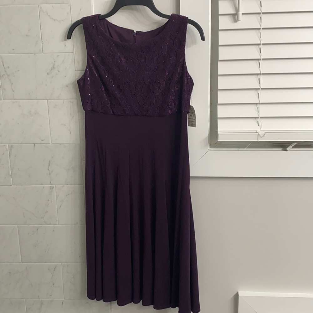 Purple 8p sparkly Dress and Jacket set